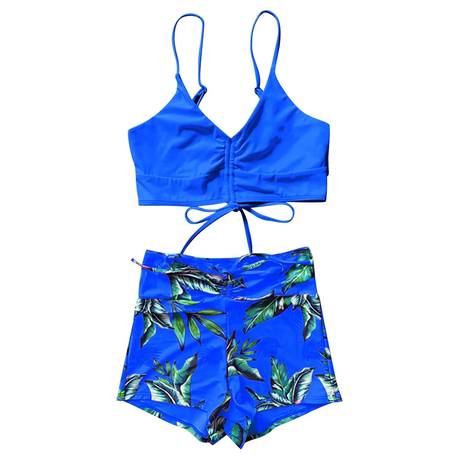 Tummy Control Ruffle Top & Shorts Swimwear