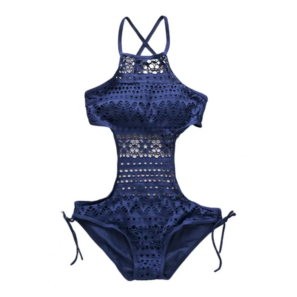 One-piece Halter Sleeveless Backless Swimwear