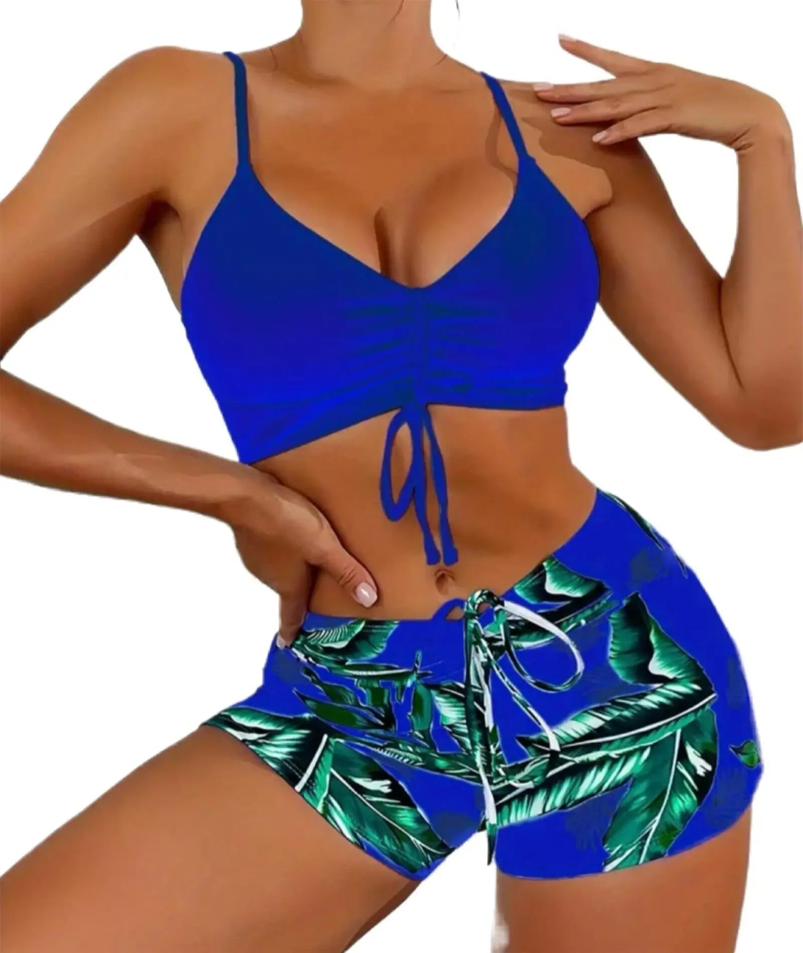 Tummy Control Ruffle Top & Shorts Swimwear